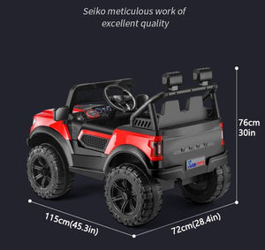 English Elm Kids 12v Dual Motor Off Road Ride on Truck with Remote Control Led Lights and Swing Red W1760P426762