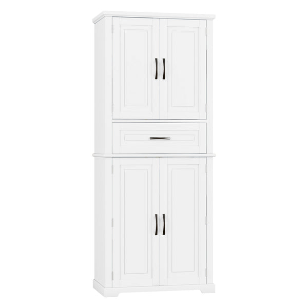 English Elm Christopher Knight Home® - Bathroom Storage Cabinet with Doors Drawer and Adjustable Shelves — MDF Build, Anti-Tip Safety, Modern Appeal White N759P241667K