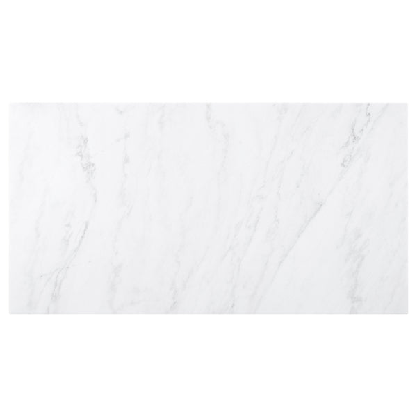 English Elm Rustic Marble-Top 7-Piece Dining Set with Trestle Base, Rustic Espresso Wood & Sand Upholstery, Durable Host-Ready Design B062S01320