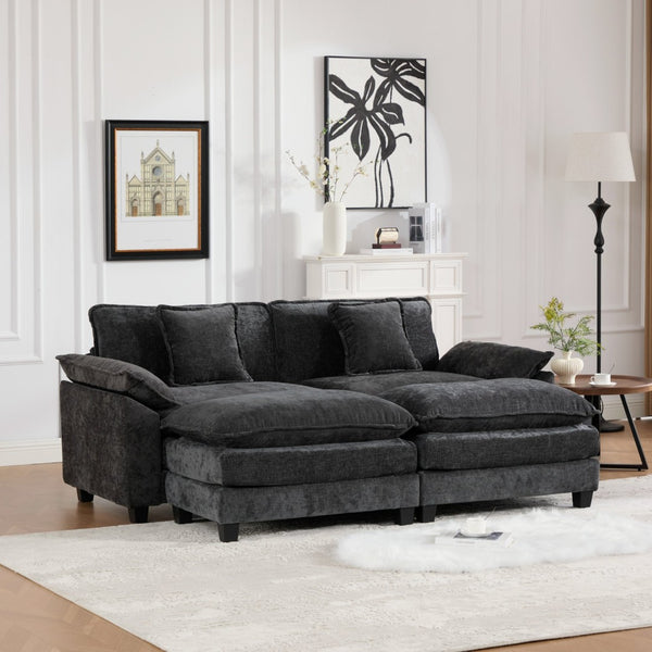 English Elm Wider Armrest Loveseat: Modern Chenille Couch With Modular Design For Ultimate Comfort & Style W1143S00036-GIGA