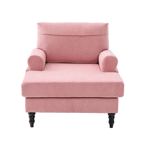 English Elm Modern Chenille Recliner Chaise Lounge Sofa Chair with High-Resilience Foam, Wide Seat, 550lb Capacity Pink W395P371343