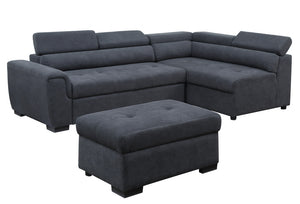 English Elm Horatio Sleeper Sectional Sofa with Tufted Cushions Adjustable Headrests and Storage B2749S00186
