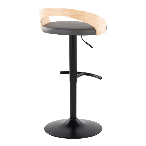 English Elm Adjustable Swivel Barstools Set of 3 Faux Leather Metal Wood Counter Height B202S02025