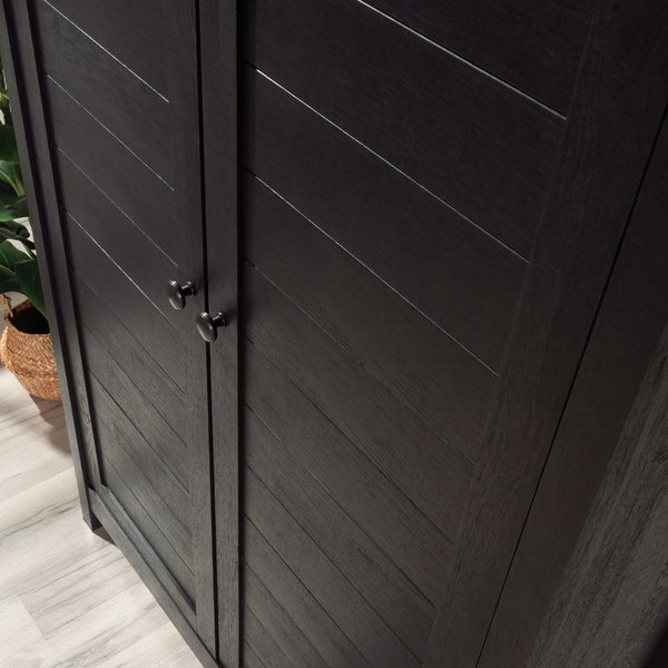 English Elm Storage Cabinet - Sleek Black Finish With Adjustable Shelves For Ultimate Versatile Organization Solutions B356P402684-GIGA