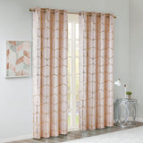 Intelligent Design Raina Casual Total Blackout Metallic Print Grommet Top Curtain Panel ID40-1616 Blush/Gold