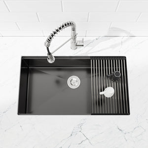 English Elm Stainless Steel Handmade Undermount Kitchen Sink Single Bowl with Brushed Finish T3177P296193