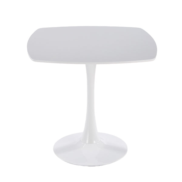 English Elm 1+4,5pieces Mid-century Dining Set White Mdf Top Tapered Metal Legs Seats Six W3766S00010
