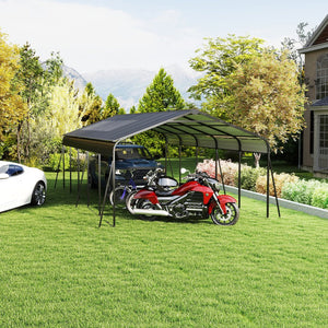 English Elm Campcraft Double Vehicle Steel Carport Uv Protected Snow Rated Outdoor Shelter W1598S00025