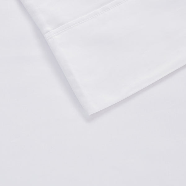 English Elm 4-piece King Sateen Cotton Blend Sheet Set with Cooling Moisture Wicking Peached Finish White B035P437431