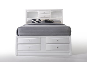 English Elm Ireland Queen Bed With Integrated Bookcase Headboard & 8 Drawers For Smart Storage Solutions B2726S00499