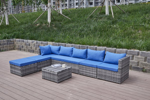 English Elm Patio Sofa With Plush Cushions - Weather-Resistant, Durable Outdoor Seating For Stylish Relaxation B205S00064-GIGA