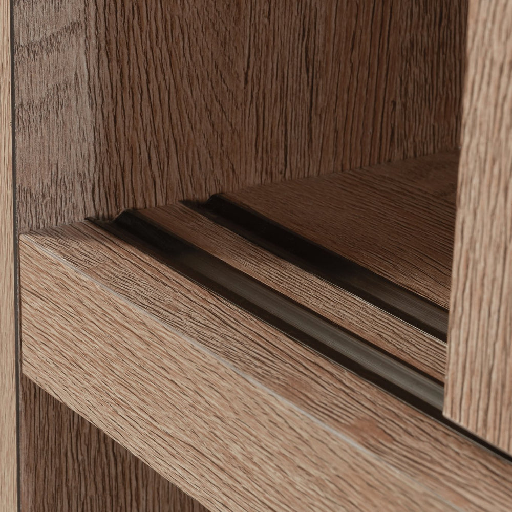 English Elm Library Hutch - Rustic Brown Finish With Space-Saving Design For Stylish Storage & Organization B356P402623