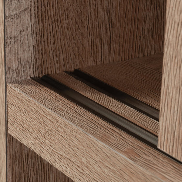 English Elm Library Hutch - Rustic Brown Finish With Space-Saving Design For Stylish Storage & Organization B356P402623