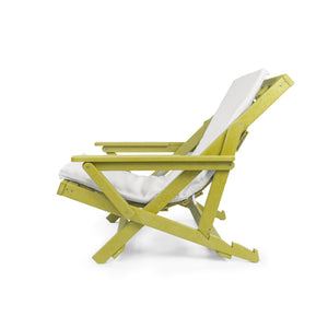 English Elm Pinecrest Outdoor Folding Lounge Chair Recycled Hdpe Reclining Patio Seat with Cushion Yellow B2745P409697