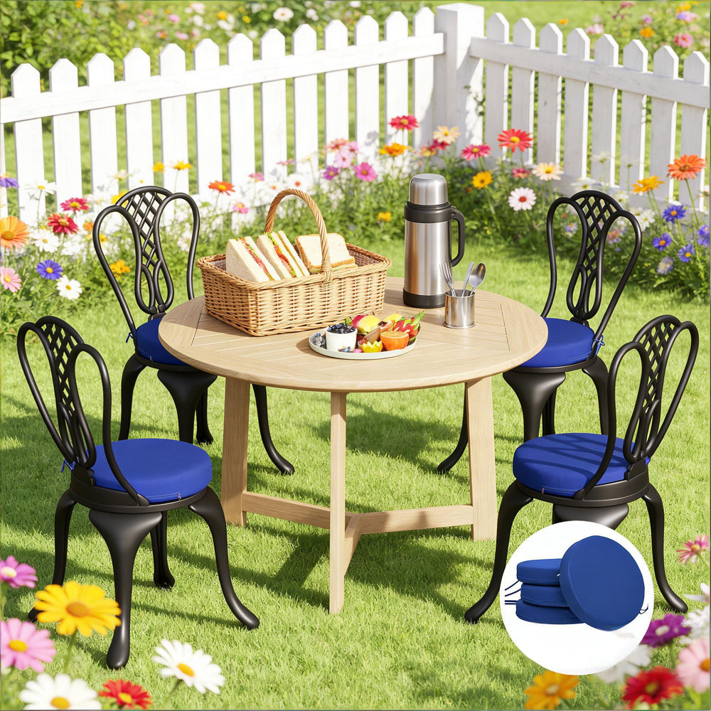 English Elm Soft Round Dining Chair Cushions Set of 4 with Washable Covers and Foam Padding T3971P442964