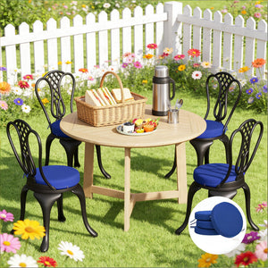 English Elm Soft Round Dining Chair Cushions Set of 4 with Washable Covers and Foam Padding T3971P442964