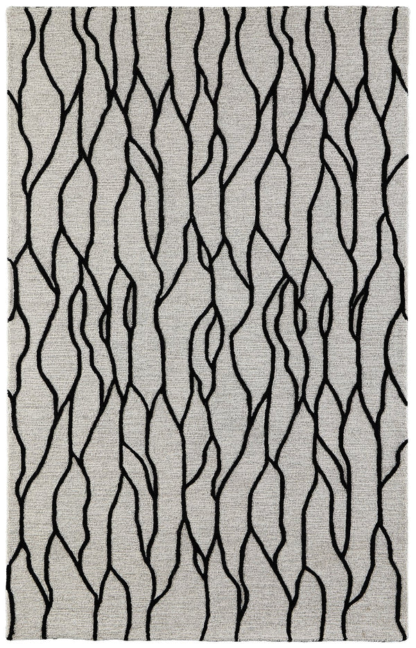 Feizy Rugs Enzo Hand-tufted Wool Rug - Chic Abstract Design, Stain-resistant, Durable For High Traffic Areas Ivory,Black,Taupe Wool 7428734fblktpep00