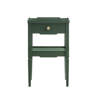 English Elm Foley Vintage Green 1-Drawer Nightstand with Gold Pull, Tapered Legs, Lower Shelf, Mid-Century Charm B050P376968