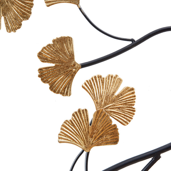 JLA Home Madison Park - 3-piece Gingko Metal Wall Art Set with Gold Foil Accents, Matte Black Frames, Gallery Focal Point MP95B-0250