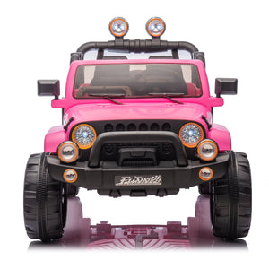 English Elm 24v Kids Electric Ride on Car with Parental Remote Rear Suspension and Bluetooth Audio Pink W1578P228744