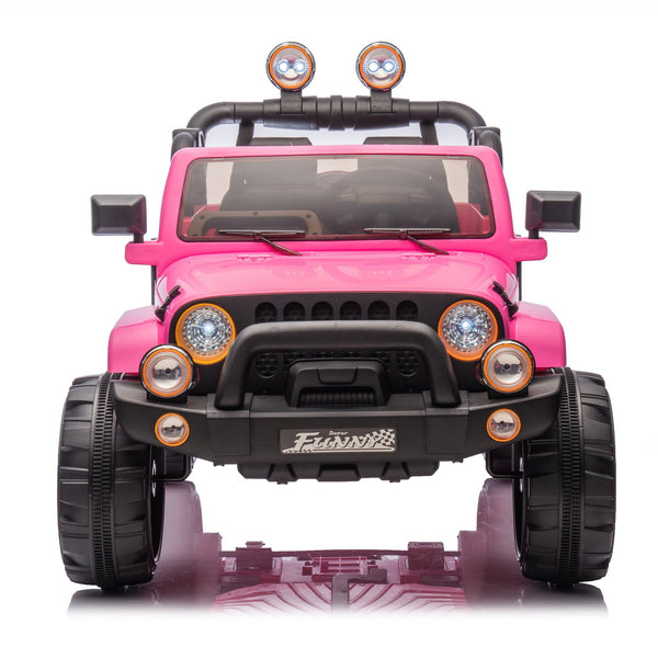 English Elm 24v Kids Electric Ride on Car with Parental Remote Rear Suspension and Bluetooth Audio Pink W1578P228744