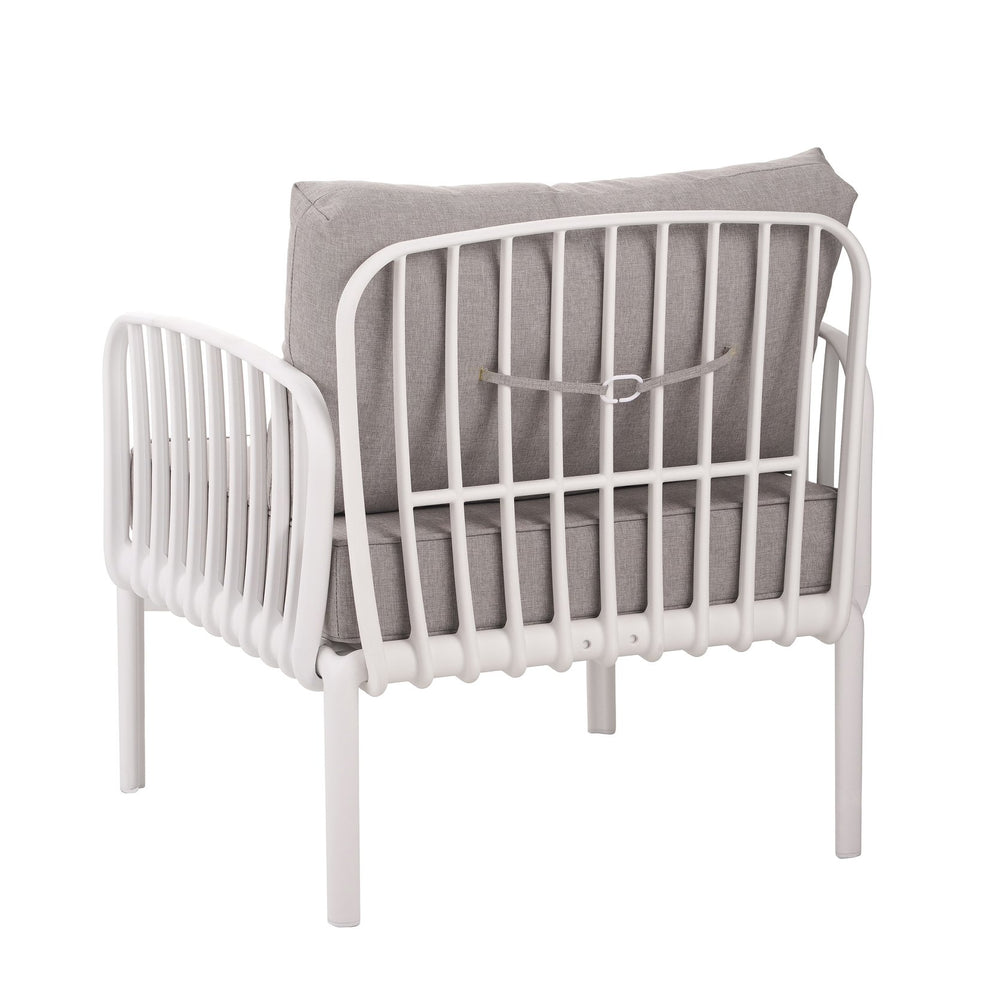 English Elm Christopher Knight Home® - ( SET OF 2 ) Outdoor Patio Club Chair with Waterproof Thick Cushions, Deep Seating, Modern Classic Style White+gray N780P199454W-2