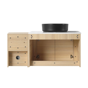 English Elm 42'' Wall-Mounted Bathroom Vanity With Ceramic Sink, Soft-Close Doors & Spacious Storage Solution W999S00474