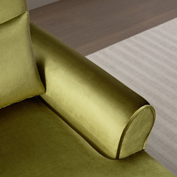 English Elm Mirod Oversized Polyester Accent Chair with Column Legs and Ergonomic Lumbar Support Green N760S0000028C