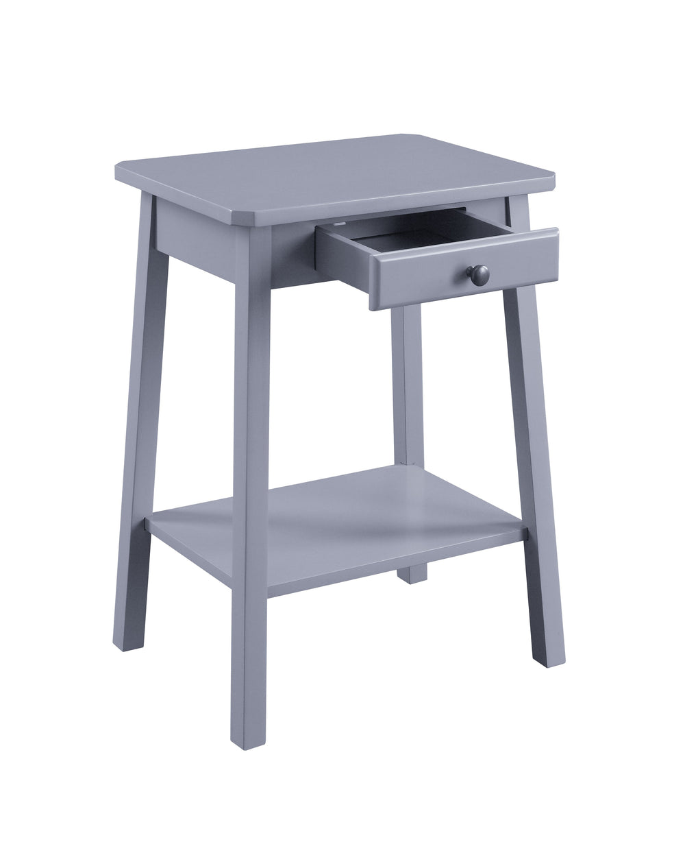 English Elm Kaife Gray Accent Table with Slim Drawer & Open Display Shelf, Synthetic Wood, Compact 15"x10"x13" B2726P243279