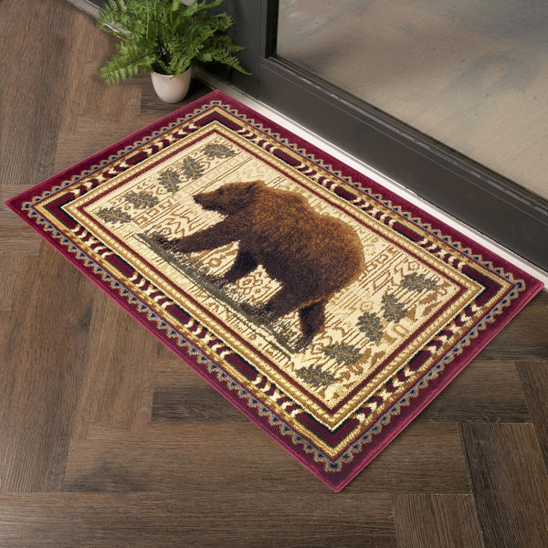 English Elm Nature'S Lodge Area Rug 2'7" X 7'3" - Rustic Red, Durable, Stain-Resistant, Perfect For High Traffic Spaces B186P180966