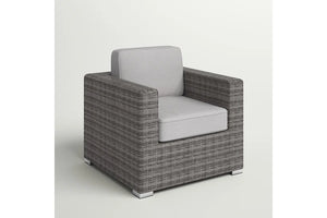 English Elm Minnesota Outdoor Hdpe Wicker Club Chair with Foam Cushions for Patio or Poolside B120P233837
