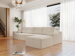 English Elm 131.9*68.9"Modular Sectional Sofa - Plush Corduroy, No Assembly, Versatile 4-Piece Design For Any Space W3819S00053