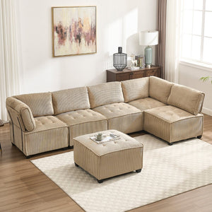 English Elm United We Win U-Shaped Modular Sectional Sofa - Cozy 6-Seat Couch With Reversible Chaise & Pet-Friendly Design W1568S00155-GIGA