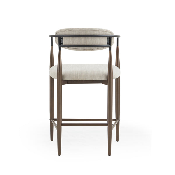 English Elm Christopher Knight Home® - Counter Stool Set Of 2 - Modern Beige Upholstered Design With Coffee-Gold Iron Frame For Style N771P249370H