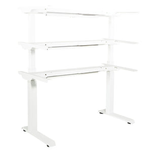 OSP Home Furnishings Electric Sit Stand Desk Base with Dual Motor Legs Whisper Quiet and Supports up to 250 Lb White A2EB322-WH