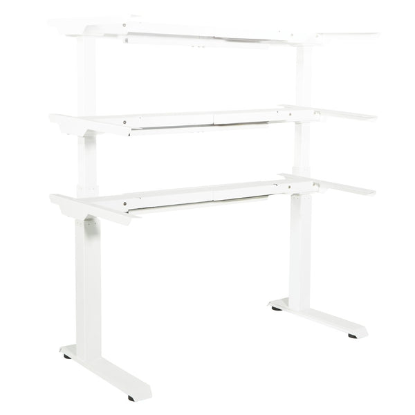 OSP Home Furnishings Electric Sit Stand Desk Base with Dual Motor Legs Whisper Quiet and Supports up to 250 Lb White A2EB322-WH