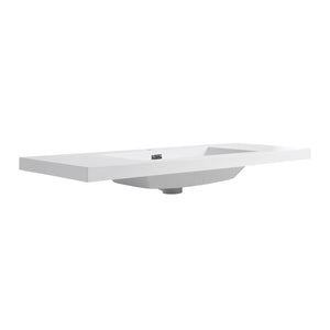 English Elm 48" Gloss White Resin Sink - 51.2" x22.8" x8.7" Durable Modern Top-Mount Basin, Long-Lasting Finish W999P194855