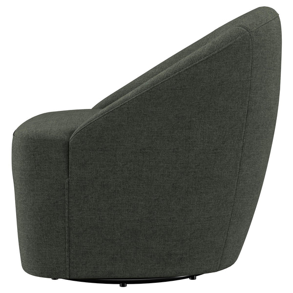 English Elm Denali Hunter Green Upholstered Swivel Chair — Rounded Barrel Back, Sloping Arms, Cozy Modern Accent Seat B062P353266