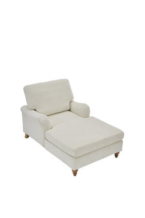 English Elm Modern Mid-Century Oversized Chaise Lounger Sofa Bed with Solid Wood Legs, Deep Seat Comfort Sleeper White W2363S00071