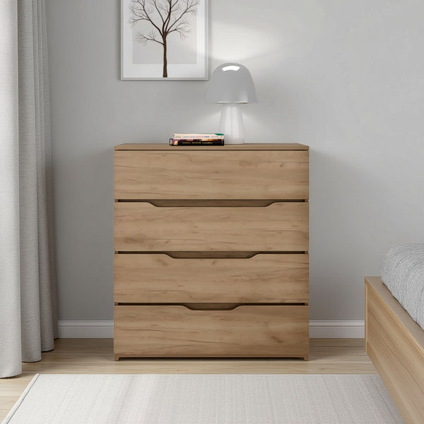 English Elm Aralia Four Drawer Dresser Natural Oak Finish Scandinavian Bedroom Storage B097P474285