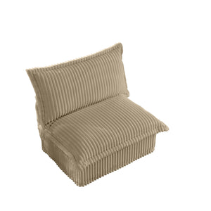 English Elm Koala Armless Corduroy Sofa Deep Seat Wraparound Back Support for Living Rooms Camel W3041P272932