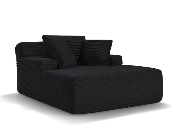 English Elm 66-inch Corduroy Sleeper Lounge Chair Oversized Foam Sofa Bed for Living Room Studio Black W5527P461213