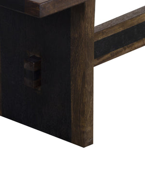 Porter Designs Porter Udo Solid Wood Dining Bench In Two-tone Black & Brown – Stylish Addition For Your Home Black Wood 07-108-13-8791