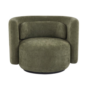 English Elm Christopher Knight Home® - Swivel Contemporary Accent Armchair with Lumbar Pillow, 360° Rotation, Metal Base Durability Green 37.75 L x 33.75 W x 26.5 H N776P368491G