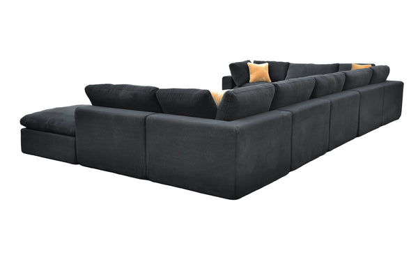 English Elm Coffee Bean Fabric Modular Sectional Sofa with Toss Pillows for Living Room B2748S00086