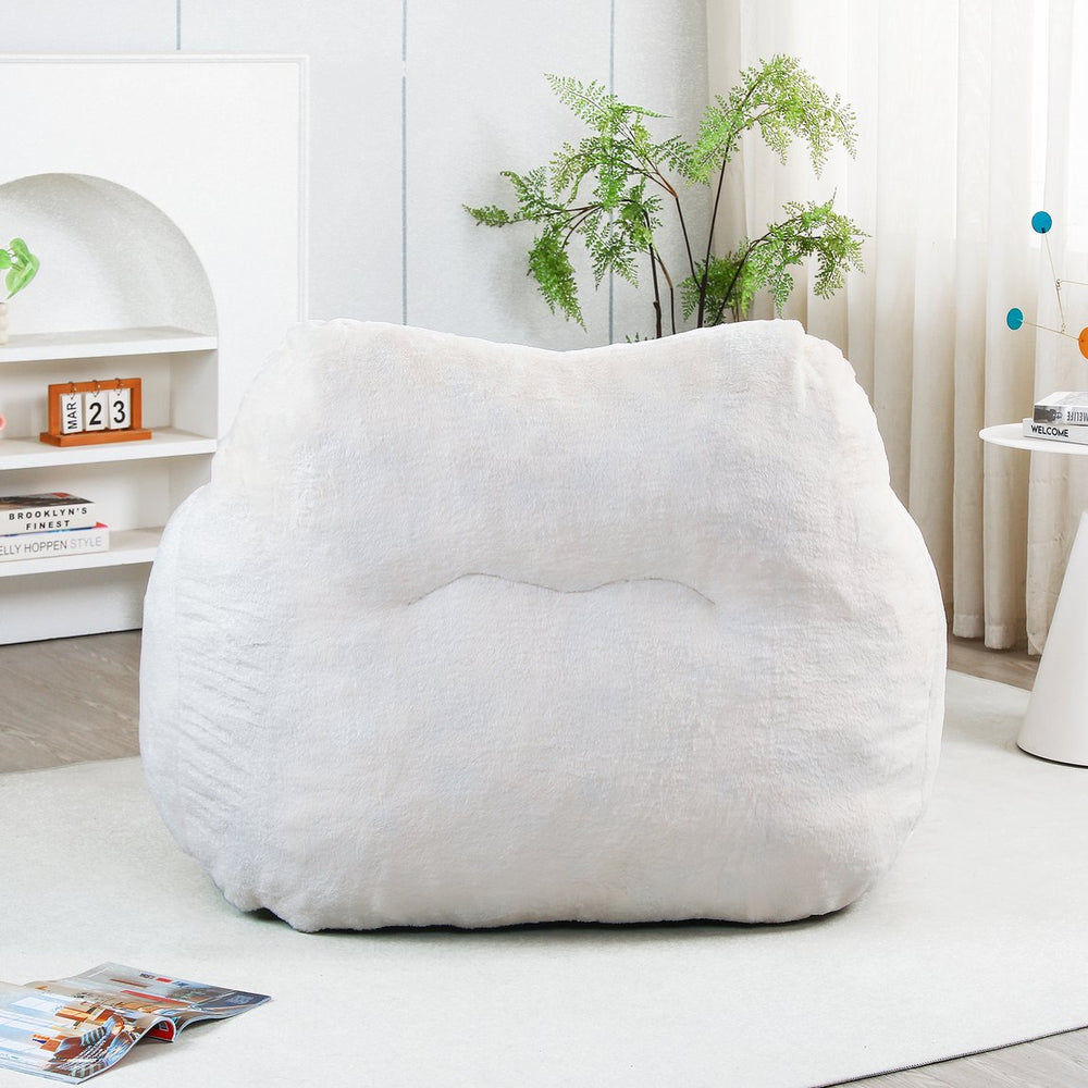 English Elm Bean Bag Chair - Luxurious Faux-Fur Sofa With High-Density Foam, Ideal For Relaxing, Gaming & More! W2200P313788