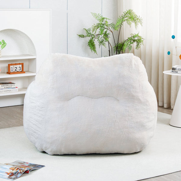 English Elm Bean Bag Chair - Luxurious Faux-Fur Sofa With High-Density Foam, Ideal For Relaxing, Gaming & More! W2200P313788
