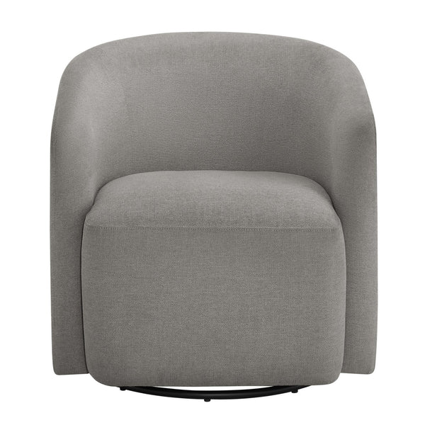 English Elm Ardena Swivel Barrel Chair with Durable Commercial-Grade Fabric, Pocket Coil Seat, 360° Swivel Comfort Gray B050P322595