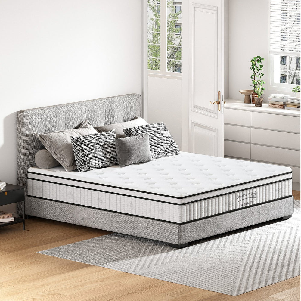 English Elm Queen Hybrid Mattress 12 Inch Memory Foam Pocketed Coils Medium Firm Cool Sleep W2889P453418