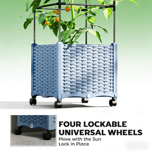 English Elm Tall Stackable Polypropylene Outdoor Planters Set of 2 Tapered Patio Flower Pots T3971P455057